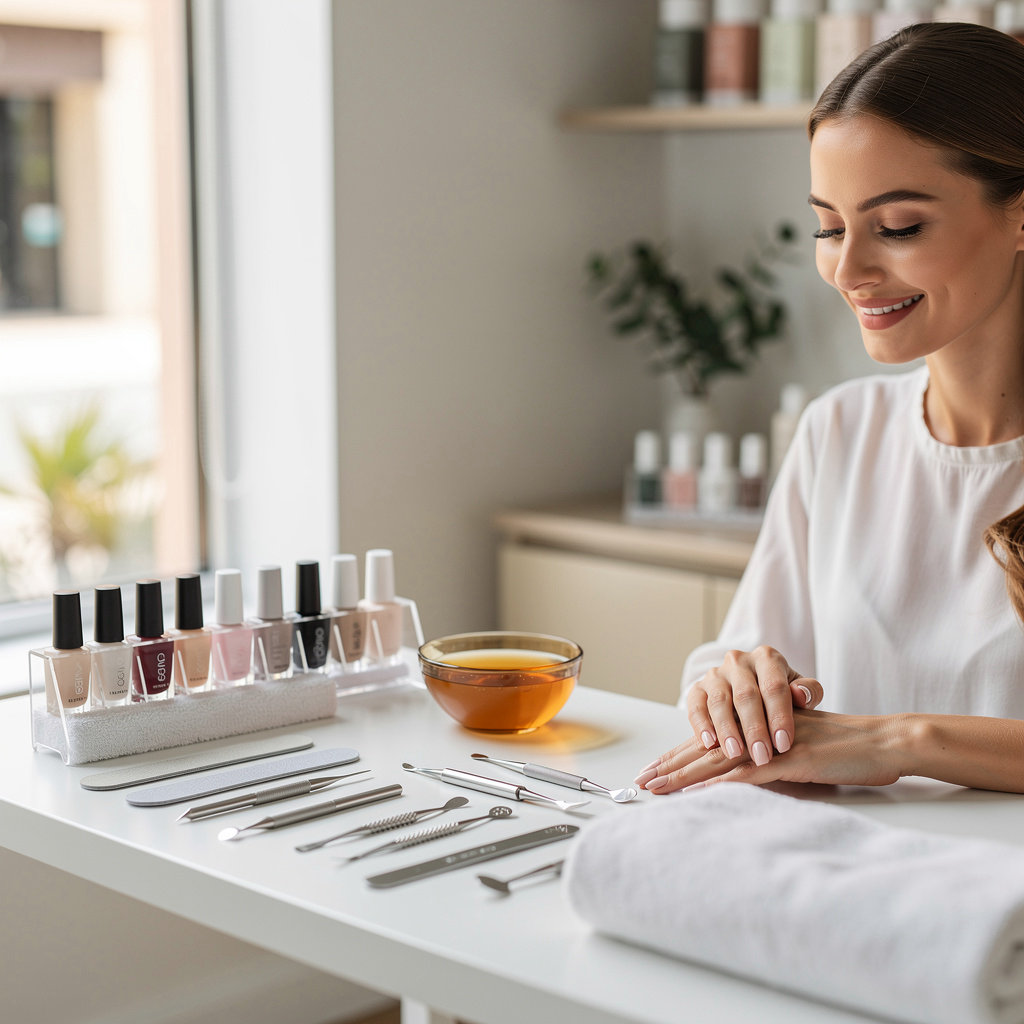 TODAYS NAILS skilled technician providing professional nail care in a clean, modern Santa Barbara salon
